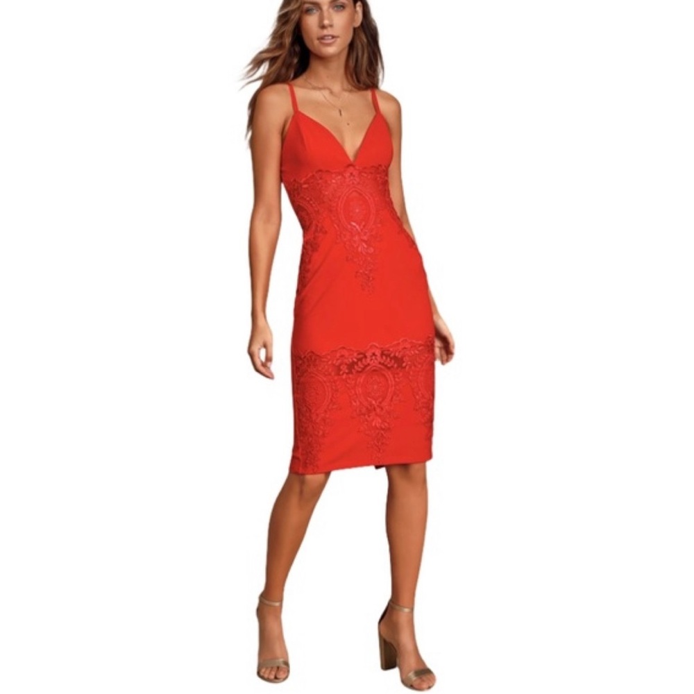 Red Lace Bodycon Dress BRAND NEW